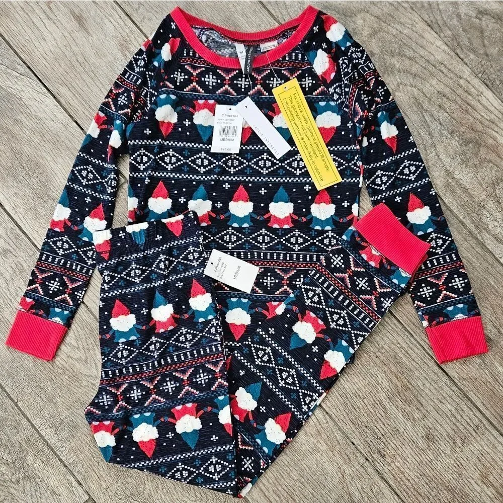 Jaclyn Intimates Santa Gnome PJ Set Kids Size M